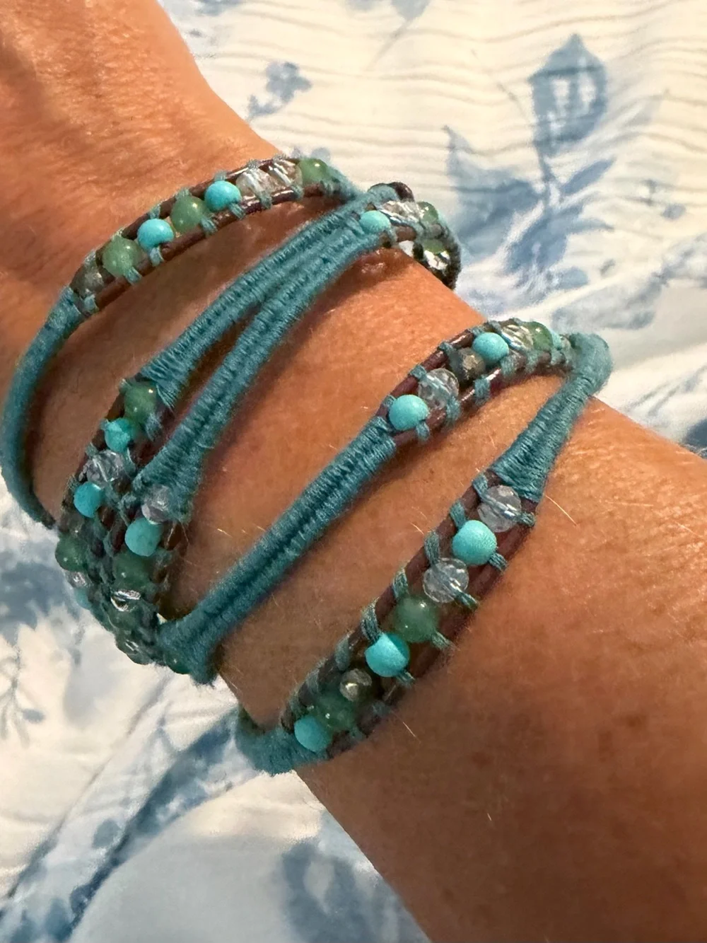 Turquoise Beaded Wrap Bracelet - Women Jewelry